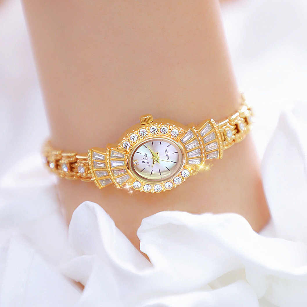 BS Women's Watch Retro Small Gold Watch Niche Light Luxury New Vintage Style Quartz Watches Elegant Clock Jewelry Reloj FA1715