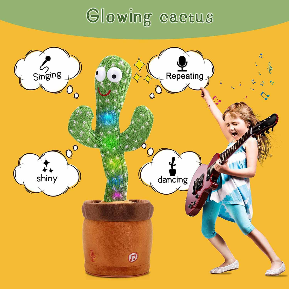 Dancing Cactus Baby Toys for Girls Boys, Talking Cactus Baby Toy 0-6