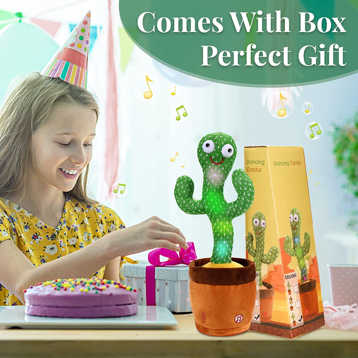 Dancing Cactus Baby Toys for Girls Boys, Talking Cactus Baby Toy 0-6